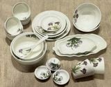  Quà Tặng Doanh Nghiệp bát sứ | Bát Sứ Bát Tràng bộ bát ăn decor gia đình họa tiết Hoa Tím 22 chi tiết 