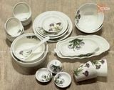  Quà Tặng Doanh Nghiệp bát sứ | Bát Sứ Bát Tràng bộ bát ăn decor gia đình họa tiết Hoa Tím 22 chi tiết 