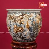  Thống sứ Bát Tràng Công Danh Phú Quý men rạn đắp nổi cao 50 cm 