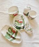  Quà Tặng Doanh Nghiệp bát sứ | Bát Sứ Bát Tràng bộ bát ăn decor gia đình họa tiết Hồng Hạc 16 chi tiết 