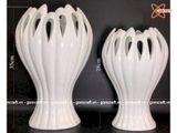  Bình Hoa dáng Bàn Tay Phật men trắng cao 35cm | Quà Tặng bình hoa Bát Tràng 