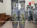  Lục Bình Bát Tràng men màu Tứ quý vẽ kỹ 1m6 - bụng 48cm | Quà Tặng Bố lục bình Bát Tràng 
