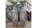  Lục Bình Bát Tràng men rạn vẽ kỹ Tứ Quý 1m6 bọc đồng | Quà Tặng Bố lục bình Bát Tràng 