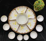  Bát Sứ Bát Tràng Hoa Mặt Trời vẽ Hoa Mai Vàng hàng kỹ size 45 | Quà Tặng Doanh Nghiệp bát sứ 