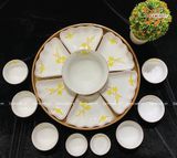  Bát Sứ Bát Tràng Hoa Mặt Trời vẽ Hoa Mai Vàng hàng kỹ size 45 | Quà Tặng Doanh Nghiệp bát sứ 