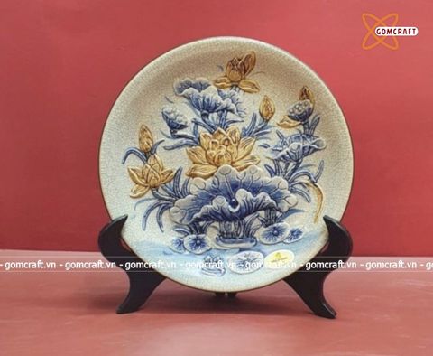  Mâm bồng gốm sứ bày ngũ quả 27cm 