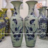  Lục Bình Bát Tràng men ngọc Bích Thư Họa Đồ vẽ kỹ 1m6 dáng béo | Quà Tặng Bố lục bình Bát Tràng 