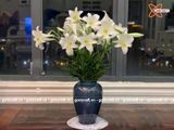  Bình Hoa men hỏa biến xanh đen kính dáng vò cao cao 32cm | Quà Tặng bình hoa Bát Tràng 