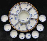  Bát Sứ Bát Tràng Hoa Mặt Trời vẽ Sen Viền Lá hàng kỹ size 45 bộ 15 chi tiết | Quà Tặng Doanh Nghiệp bát sứ 