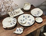  Quà Tặng Doanh Nghiệp bát sứ | Bát Sứ Bát Tràng bộ bát ăn decor gia đình họa tiết Chuồn Chuồn 11 chi tiết 