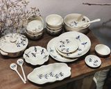  Quà Tặng Doanh Nghiệp bát sứ | Bát Sứ Bát Tràng bộ bát ăn decor gia đình họa tiết Chuồn Chuồn 18 chi tiết 