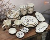  Quà Tặng Doanh Nghiệp bát sứ | Bát Sứ Bát Tràng bộ bát ăn decor gia đình họa tiết Chuồn Chuồn dành cho 4-6 người ăn 