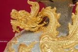 Quà Tặng Khai Trương Bình hút lộc Cá Chép Vượt Vũ Môn dát vàng men rạn đắp nổi kênh rồng cao 40cm 