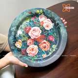  Đĩa cảnh phong thuỷ Ngàn Hoa vẽ tay đường kính 30 cm | Quà Tặng Khai Trương Đĩa Cảnh Phong Thuỷ 