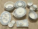  Quà Tặng Doanh Nghiệp bát sứ | Bát Sứ Bát Tràng bộ bát ăn decor gia đình họa tiết Viền Hoa 26 chi tiết 