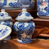  Bộ đồ thờ Bát Tràng cao cấp dâng gia tiên men sứ trắng đắp nổi 28 vật phẩm 