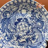  Mâm Bồng Vẽ Kỹ Men Lam 