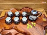  Ấm Chén Bát Tràng Đám Cưới Chuột Vuông Cao 500ml | Quà Tặng Doanh Nghiệp bộ ấm chén uống trà 
