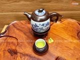  Ấm Chén Bát Tràng họa tiết Phong Cảnh dáng Bưởi 600ml | Quà Tặng Doanh Nghiệp bộ ấm chén uống trà 