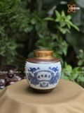  Hũ Đựng Trà Gốm Sứ Bát Tràng Cao Cấp Họa Tiết Vinh Quy Bái Tổ Cao 13cm | Quà Tặng Doanh Nghiệp hũ đựng trà bằng gốm 