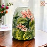  Bình Hoa men Màu dáng Chum vẽ Hoa nhiều kiểu dáng cao 19cm | Quà Tặng bình hoa Bát Tràng 