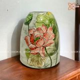  Bình Hoa men Màu dáng Chum vẽ Hoa nhiều kiểu dáng cao 19cm | Quà Tặng bình hoa Bát Tràng 