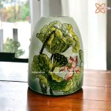  Bình Hoa men Màu dáng Chum vẽ Hoa nhiều kiểu dáng cao 19cm | Quà Tặng bình hoa Bát Tràng 