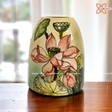  Bình Hoa men Màu dáng Chum vẽ Hoa nhiều kiểu dáng cao 19cm | Quà Tặng bình hoa Bát Tràng 