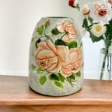  Bình Hoa men Màu dáng Chum vẽ Hoa nhiều kiểu dáng cao 19cm | Quà Tặng bình hoa Bát Tràng 