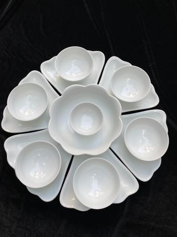  Bát Sứ Bát Tràng Hoa Mặt Trời hàng kỹ size 45 bộ 15 chi tiết | Quà Tặng Doanh Nghiệp bát sứ 