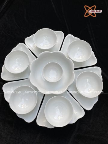  Bát Sứ Bát Tràng Hoa Mặt Trời hàng kỹ size 45 bộ 15 chi tiết | Quà Tặng Doanh Nghiệp bát sứ 