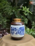  Hũ Đựng Trà Gốm Sứ Bát Tràng Cao Cấp Họa Tiết Quê Hương Cao 18cm Dáng Béo | Quà Tặng Doanh Nghiệp hũ đựng trà bằng gốm 