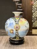  Bình Hút Lộc men màu vẽ vàng Thuận Buồm Xuôi Gió cao 22cm bụng 19cm | Quà Tặng Khai Trương bình hút lộc Bát Tràng 