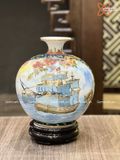  Bình Hút Lộc men màu vẽ vàng Thuận Buồm Xuôi Gió cao 22cm bụng 19cm | Quà Tặng Khai Trương bình hút lộc Bát Tràng 