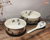  Quà Tặng Doanh Nghiệp bát sứ | Bát Sứ Bát Tràng bộ bát ăn decor gia đình họa tiết Chuồn Chuồn 18 chi tiết 