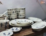  Quà Tặng Doanh Nghiệp bát sứ | Bát Sứ Bát Tràng bộ bát ăn decor gia đình họa tiết Chuồn Chuồn dành cho 4-6 người ăn 