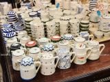  Quà Tặng Doanh Nghiệp bộ ấm chén uống trà | Ấm Chén Bát Tràng vuốt tay decor hiện đại họa tiết Hoa Tím 750ml 