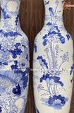  Quà Tặng Bố lục bình Bát Tràng | Lục Bình Bát Tràng men trắng vẽ Lý Ngư Vọng Nguyệt cao 1m4 bụng 40cm 