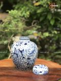  Quà tặng Doanh Nghiệp Hũ Đựng Trà gốm sứ Bát Tràng cao cấp hoa Phù Dung cao 22cm 