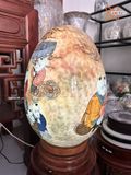  Quà Tặng Cao Cấp Trứng Phong Thủy nền vân đá vẽ màu Bách Nhi Bách Phúc vẽ vàng cao 50cm bụng 38cm 