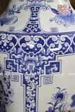  Quà Tặng Bố lục bình Bát Tràng | Lục Bình Bát Tràng men trắng vẽ Tứ Cảnh Cổ Đồ cao 1m6 dáng béo bụng 50cm 