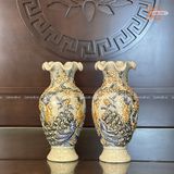  Đồ thờ Bát Tràng | Bộ đồ thờ cao cấp 8 vật phẩm men rạn đắp nổi Rồng 