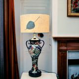  Quà Sinh Nhật | Đèn trang trí phòng ngủ Gốm sứ Bát Tràng vuốt tay dáng ly tai vẽ Hoa Phù Dung độc bản cao 64cm 