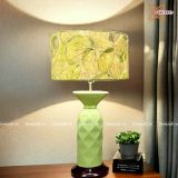  Quà Sinh Nhật | Đèn trang trí phòng ngủ Gốm sứ Bát Tràng vuốt tay dáng miệng loe màu xanh mạ cao 56cm 