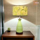  Quà Sinh Nhật | Đèn trang trí phòng ngủ Gốm sứ Bát Tràng vuốt tay dáng miệng búp bê màu xanh mạ cao 56cm 