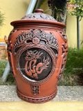  Quà tặng cao cấp Hũ gạo tài lộc chất liệu sành cao cấp khắc nổi Phúc Lộc Thọ dung tích 20 lít 