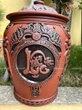  Quà tặng cao cấp Hũ gạo tài lộc chất liệu sành cao cấp khắc nổi Phúc Lộc Thọ dung tích 20 lít 