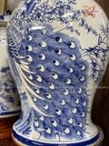  Quà Tặng Cao Cấp | Chóe Bát Tràng 40 lít vẽ kỹ Công Đào Phú Quý men trắng 