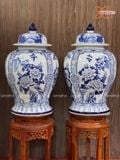  Quà Tặng Cao Cấp | Chóe Bát Tràng 40 lít vẽ kỹ Tứ Cảnh men trắng 