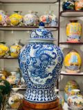  Quà Tặng Cao Cấp | Chóe Bát Tràng 40 lít vẽ Tứ Linh men khử 